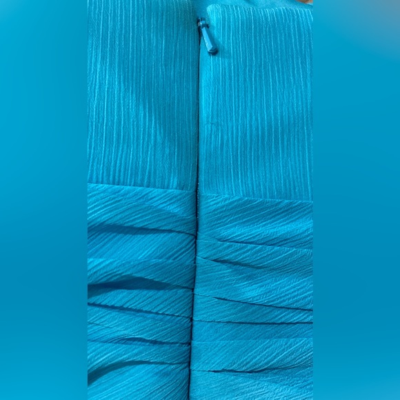 David’s Bridal Blue Strapless Chiffon Dress with Layered Skirt - Picture 10 of 10